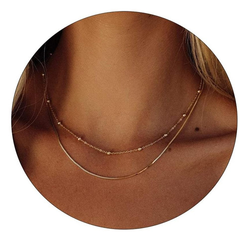 Krudan Collares Con Capas De Oro Para Mujer, Juego De Collar