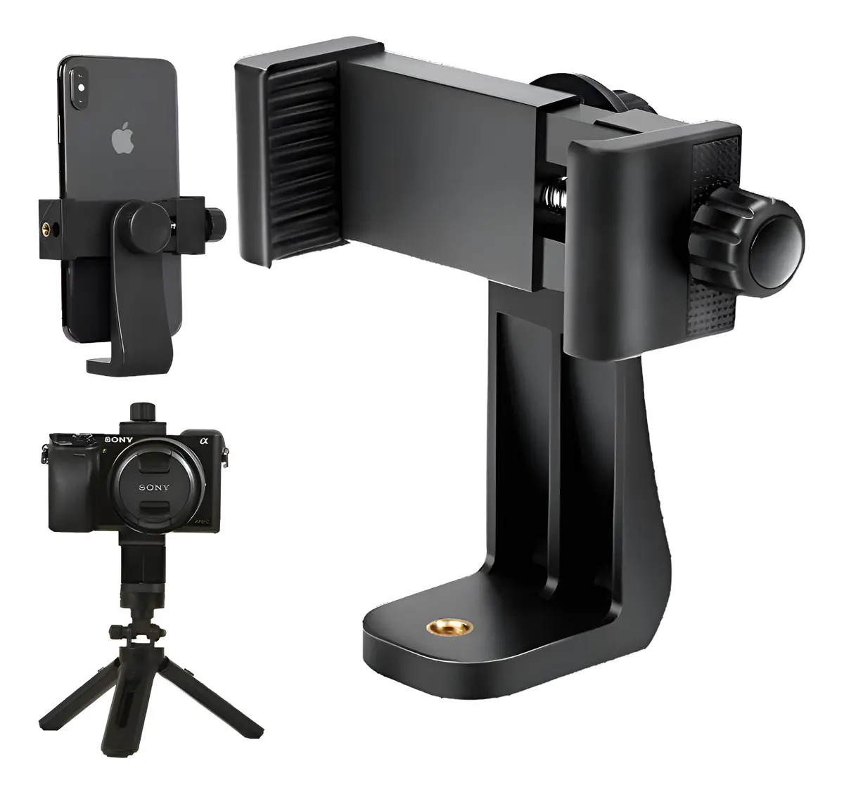 Suporte Clip Rotativo Celular, C Rosca 1/4 P Tripé Cor Preto 8 Mm 8 Mm