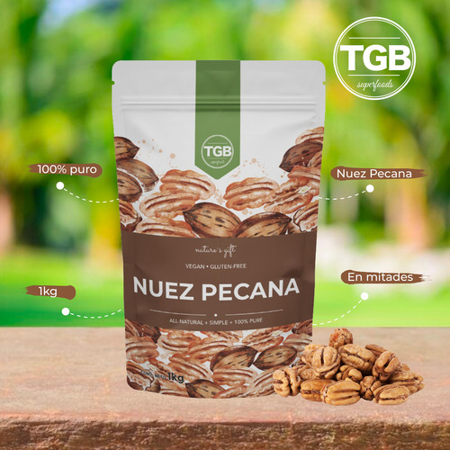 Nuez Pecana Mitades Premium Empaque Resellable 1 Kg