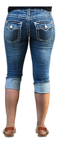 Flamingals Vaqueros Capri De Tiro Bajo Y Gran Elasticidad