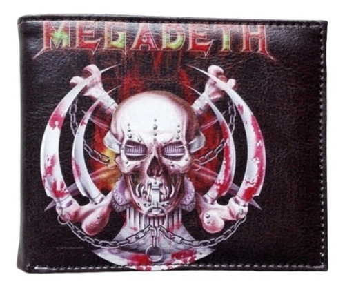 Billetera Tarjetero Monedero Megadeth Bandas Rock Calavera 