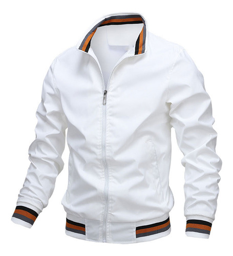 Chaqueta Universitaria Ligera Con Cremallera, Casual, Para H