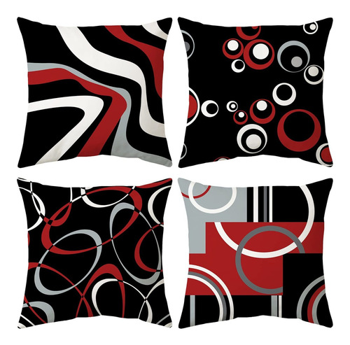 Juego 4 Funda Almohada Decorativa Moderna Abstracta