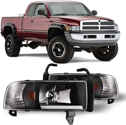 94  02  Dodge Ram 25003500 Faro Con Barra De Luz Color Negro