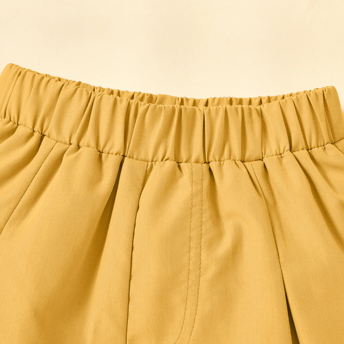 Conjunto Respirable D Pantalones Cortos Y Top Liso Para Niña Naranja Claro 4-5 Años