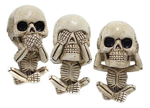 Juego De 3 Figuras De Calaveras Automotrices Para Decoración