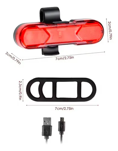 Luz Trasera Stop Led Roja 360° Bicicleta Recargable Usb