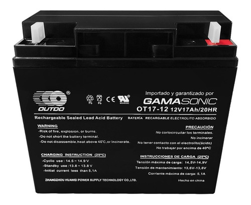 Batería12v 17ah Agm Recargable Grupos Electrógeno Arranque