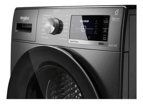 Lavasecarropas Whirlpool Inverter 9.5kg Wnc95as Color Gris