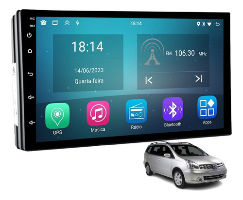 Multimidia Tida Livina Nissan Android Tv Gps Bt Wifi Câm-ré Cor Preto