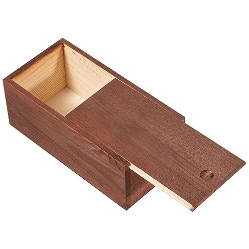 Caja De Madera Vintage Tapa Deslizable, 19.8 Cm X 10 Cm...