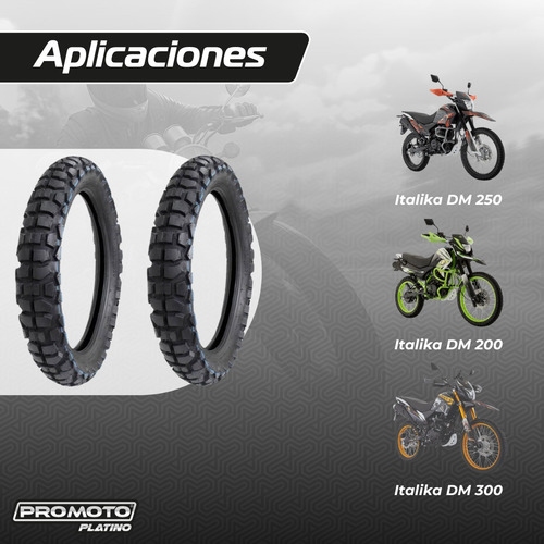Llantas 80/100-21 + 120/80-18 Doble Proposito No Usa Camara