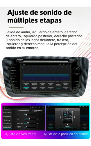 Auto Estéreo Android Carplay Android Auto 2+32GB Seat Ibiza 2009-2013 Autoestéreo Pantalla Táctil 7'' IPS Con Pantalla Para Carro Mirror Link Wifi Bluetooth Cámara Fm Bt Hd Aux Tf Usb GPS DSP