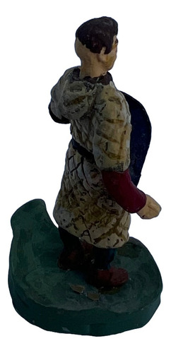 Soldado Plomo Muñeco Persona Espada Escudo Guerrero Azul (Usado)