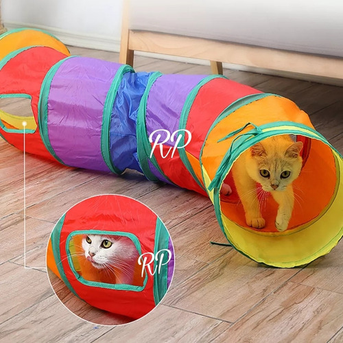 Tunel Para Gatos Grande, Color, Entretenimiento Garantizado 