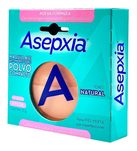 Maquillaje En Polvo Asepxia Natural Mate 10 Gr