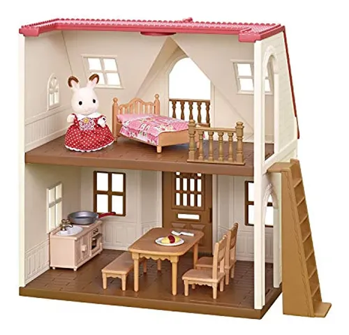 Casa De Campo Acogedora Con Techo Rojo De Calico Critters
