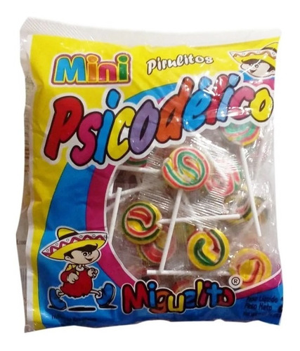 Pirulito Psicodélico Miguelito Mini - 200g Com Aprox. 50 Pir