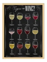 Comprar Cuadro Decorativo - Tipos De Vino - 30x40 Cm