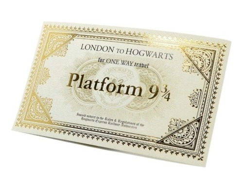 Ticket Plataforma 9¾ boleto Harry Potter Muy Lejano