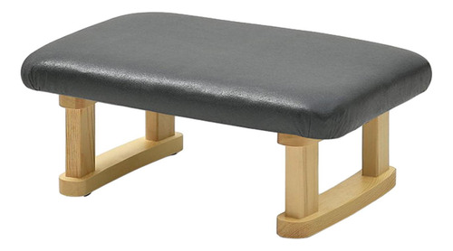 Reposapiés Pequeño, Taburete Otomano Gris Oscuro