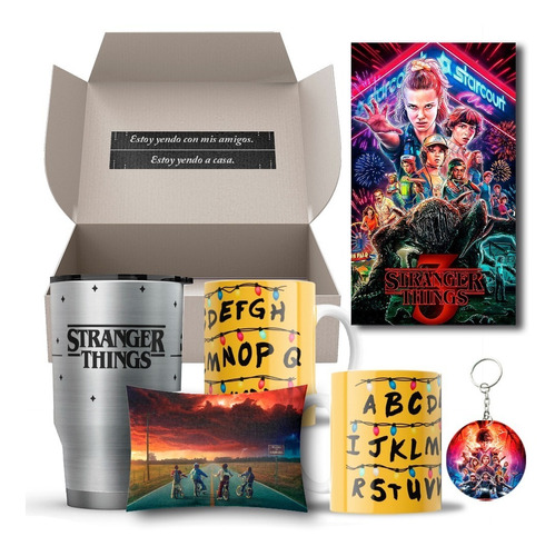 Taza Para Café Té + Termo + Cuadro Stranger Things Regalo