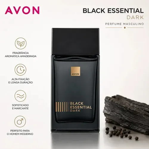 Deo Colonia Avon Black Essential Dark 100 Ml