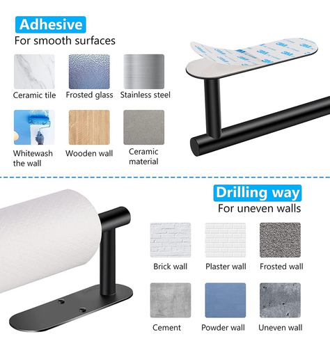 Portarollos Toalla De Papel Nova De Acero Inox Autoadhesivo