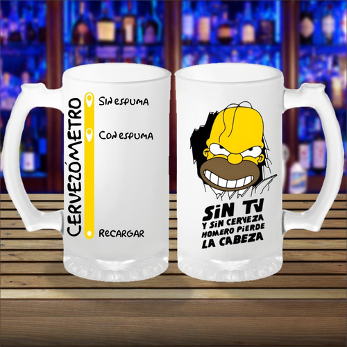 Jarra De Cerveza De Homero Simpson Con Cervezómetro 