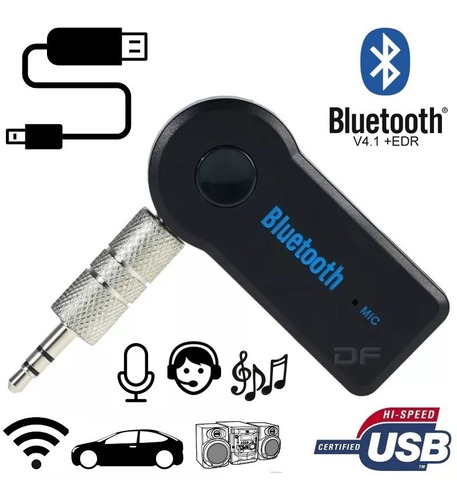 Adaptador Receptor Bluetooth Entrada Auxiliar Auto Celular