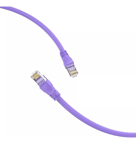 Cable De Red Vention Cat6a Certificado - 30 Metros Violeta - Premium Patch Cord - Blindado Sftp Rj45 Ethernet Servidores 10gbps - 500 Mhz - 100% Cobre - Ibmvt