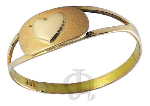 Imagen 3 de 9 de Anillo Oro 18k Corazon Macizo Compromiso Certificado A211