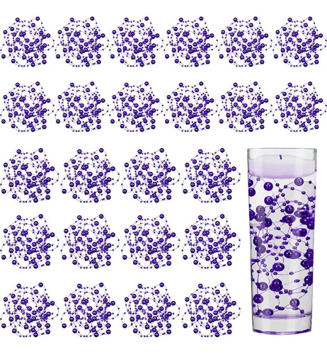 24 Pcs Tiras De Perlas Artificiales Purpuras
