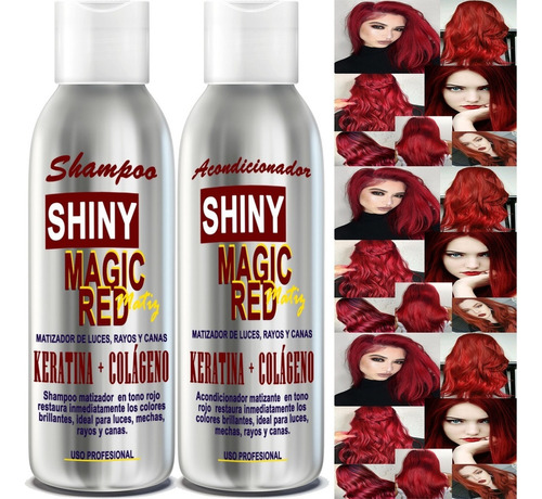 Shampoo Y Acondicionador Matizador Cabellos Rojos Shiny Red