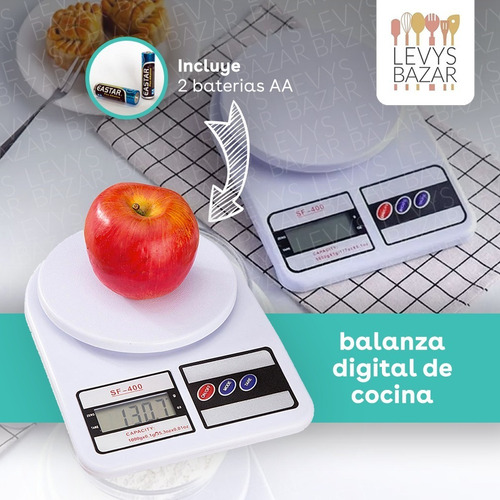 Imagen 3 de 9 de Pack X4 Balanza Cocina Digital 1gr A 10kg Con Pilas X Mayor