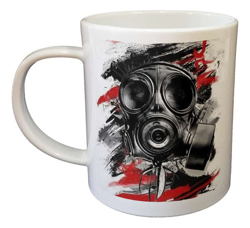 Taza De Plastico Gas Mascara Decorativa Diseño Dibujo Bio