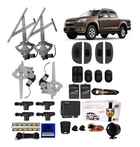 Kit Vidro Eletrico Nova S10 2012 2013 Completo Trava Alarme