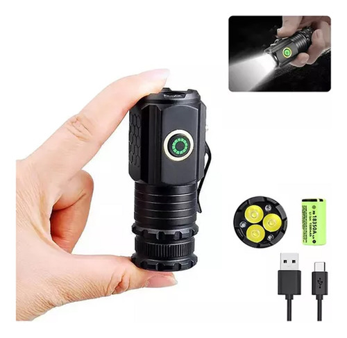 Mini Súper Potente Linterna Flash Lampara Recargable Led