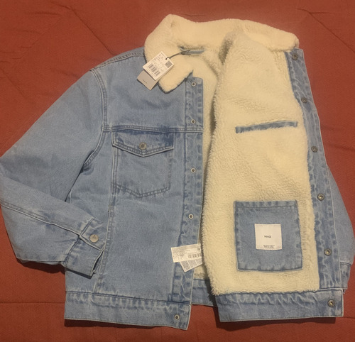 Chamarra Denim Borreguito Mango (Usado)