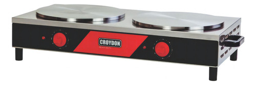 Máquina De Crepe E Panqueca Elétrica Dupla Croydon Disco 37 Cor Cinza, Vermelho E Preto 110v