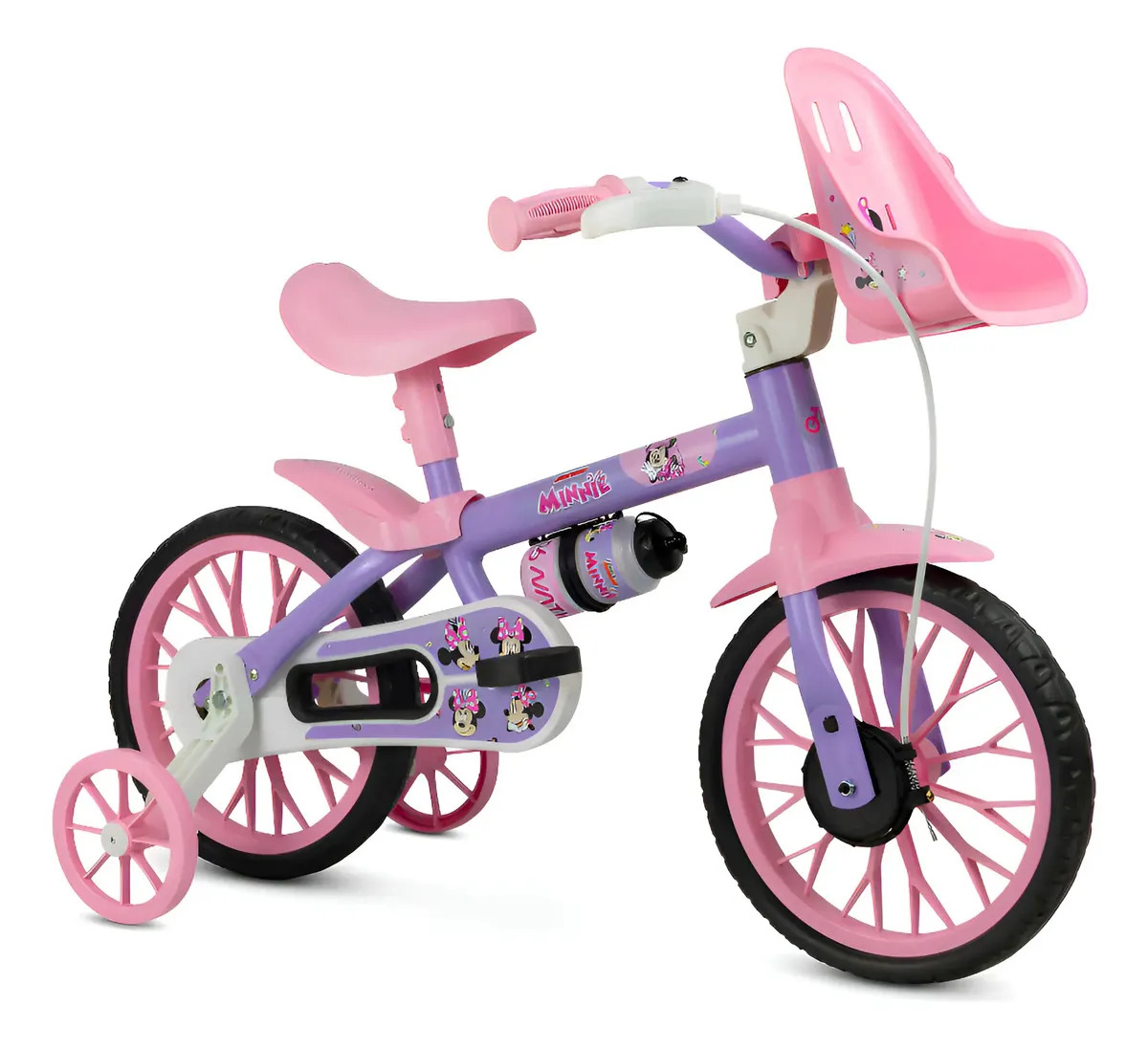 Bicicleta Infantil Nathor Aro 12 Personagens Diversos Minnie Único