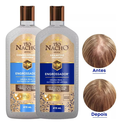 Shampoo+condicionador Engrossador Antiqueda 415ml Tio Nacho