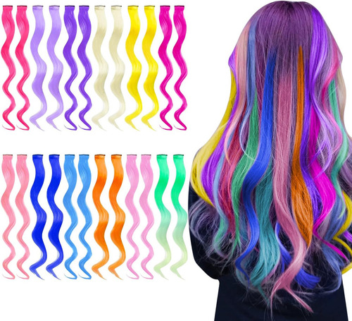 Extension De Cabello Ondulado Un Solo Clip Colores Fantasia Color Castaño