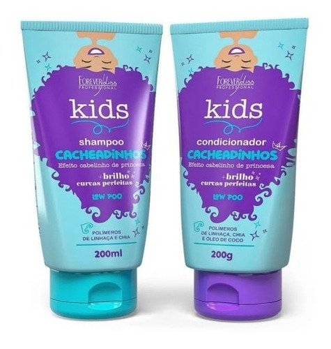 Imagem 1 de 5 de Shampoo E Condicionador Infantil Cacheadinhos Forever Kids