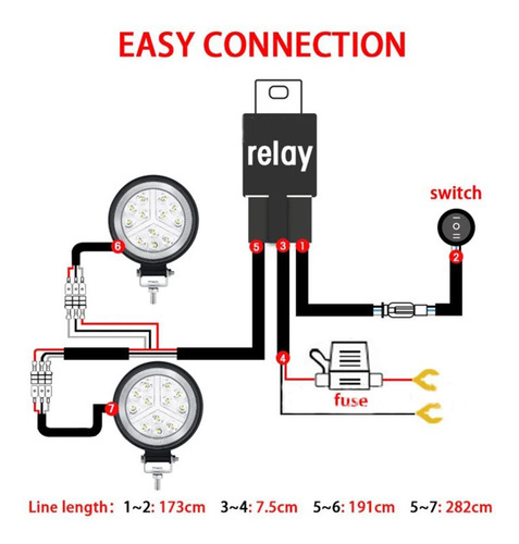 Arnés De Cableado De Luz Todoterreno Relé De Fusible De Barr