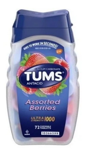 Antiacido Tums Berries X 72 Tabs 1000 Mg Acidez