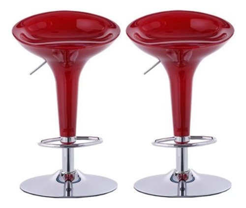 Pack 2 Silla Piso De Bar Taburete Altura Regulable Acabado