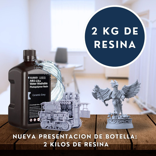 Impresora 3d Resina Abs Like Lavable En Agua Alta Resolucion