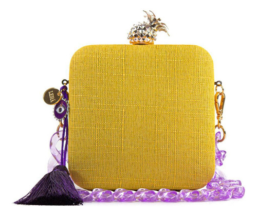 Bolsa De Mão Clutch Festa Casamento Formatura Amarela Roxa