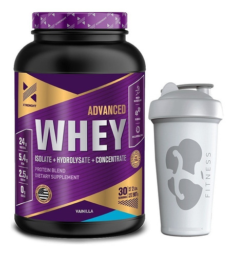 Advance Whey Proteina Xtrenght 2 Lb + Vaso Sabor Vainilla